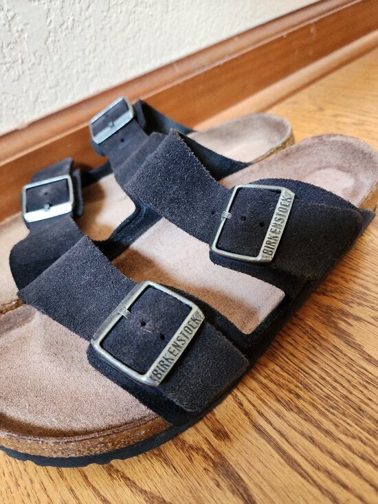 Birkenstock Other - Birkenstock Men's Dark Taupe Suede Sandals Size 41